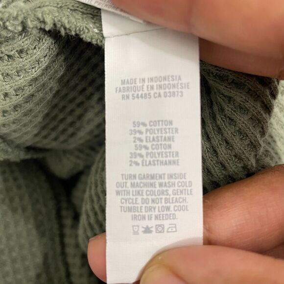 Aerie Waffle Knit Flare Leggings Women M Green Boho Festival Lounge - Picture 4 of 10